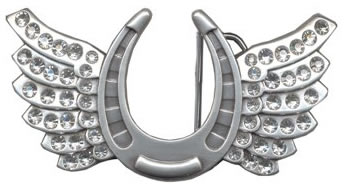 Horseshoe Wings buckle with bling